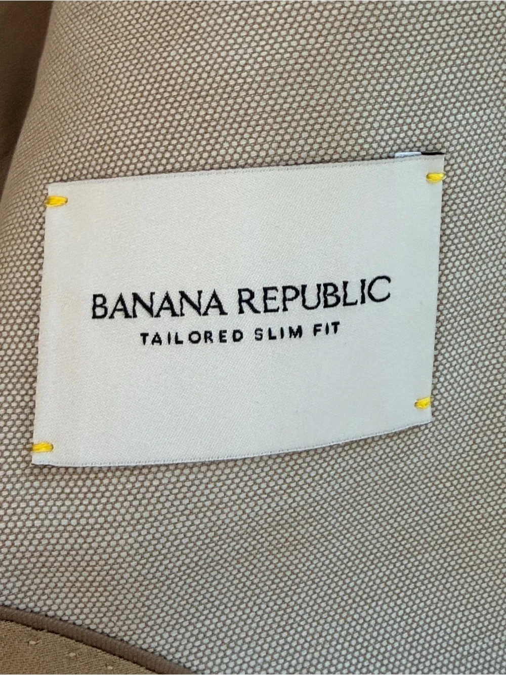 Banana Republic Reda Flexo Italian Hopsack Suit Jacket 40S Slim Fit Tan Wool